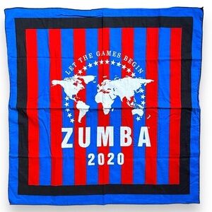 Zumba Fitness Zumba Wear 2020 Collectible Bandana Let The Games Begin Red Blue